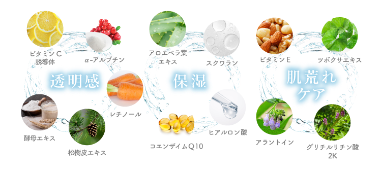 美肌+保湿+透明感